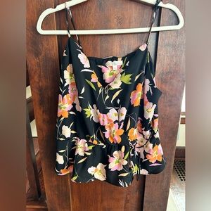 Faux Wrap Floral Print Tank